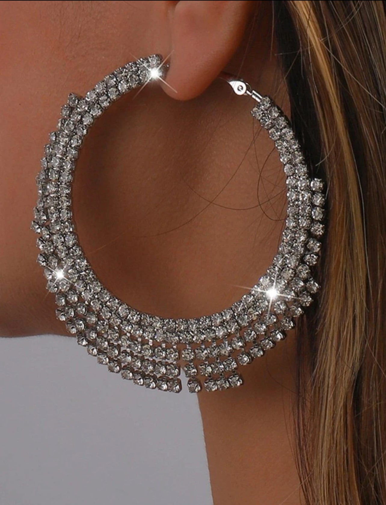 Diamond Circle Drip Hoops 