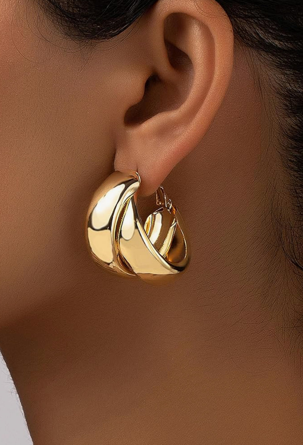 Chunky Cross Me Hoops 
