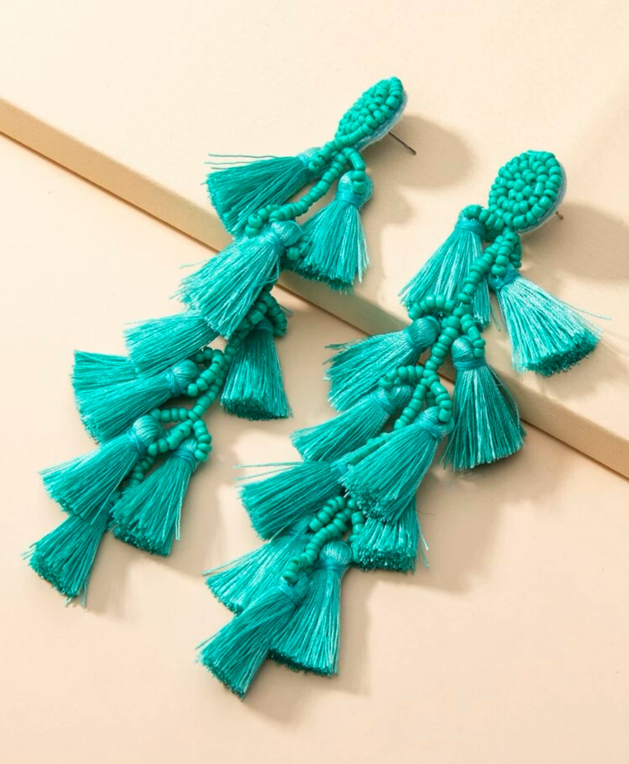 Beaded tassel Earrings ￼