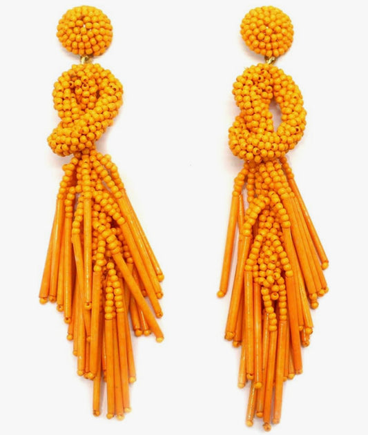 Boho Beaded Knot Earrings