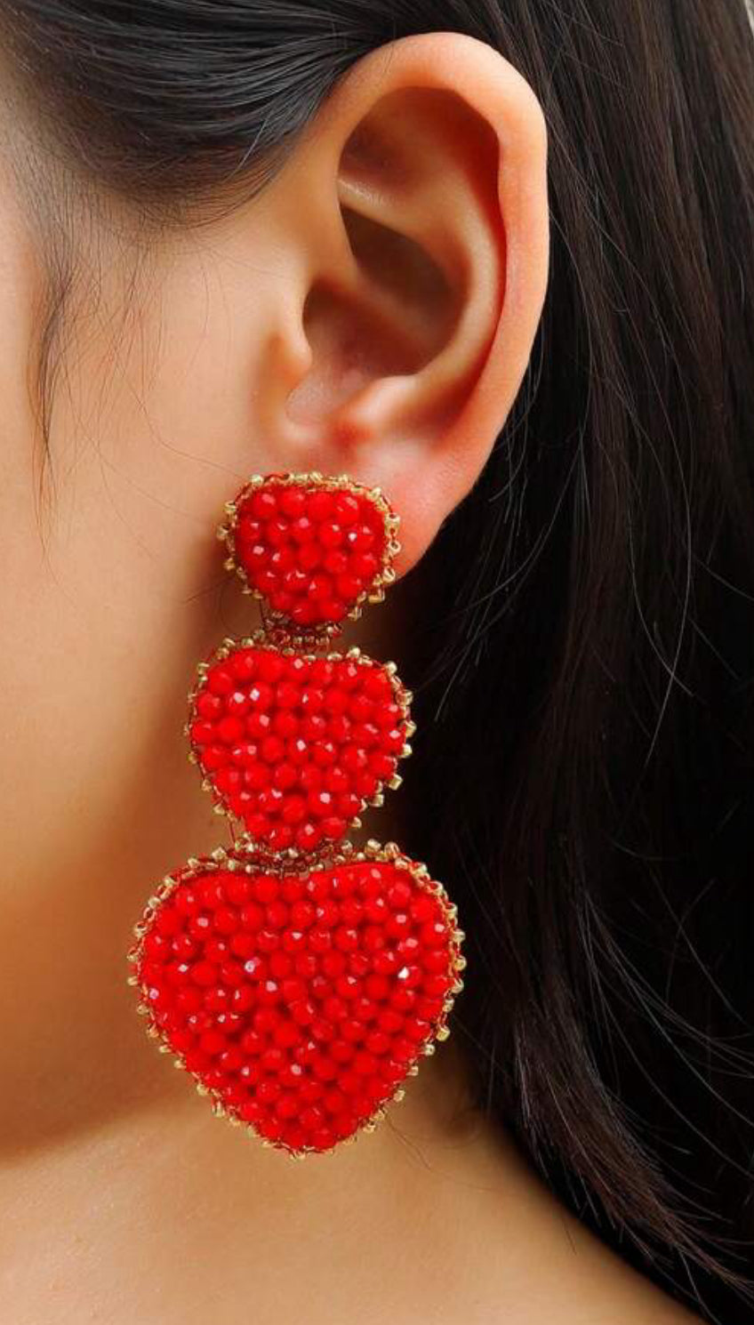 Triple Heart Earrings ￼