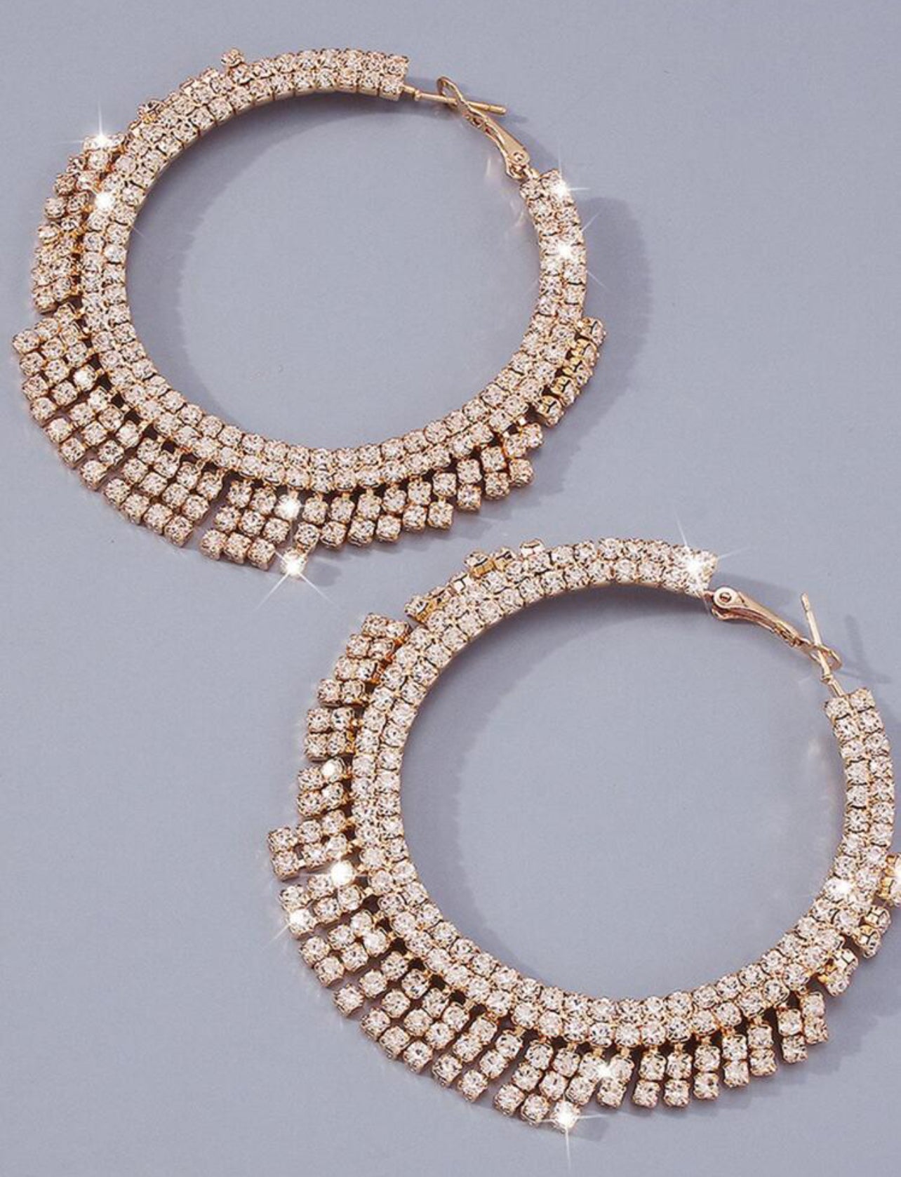 Diamond Circle Drip Hoops ￼