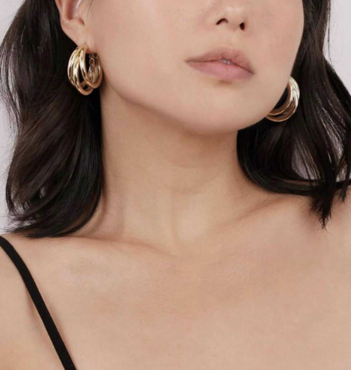 Triple Chunky C Hoops