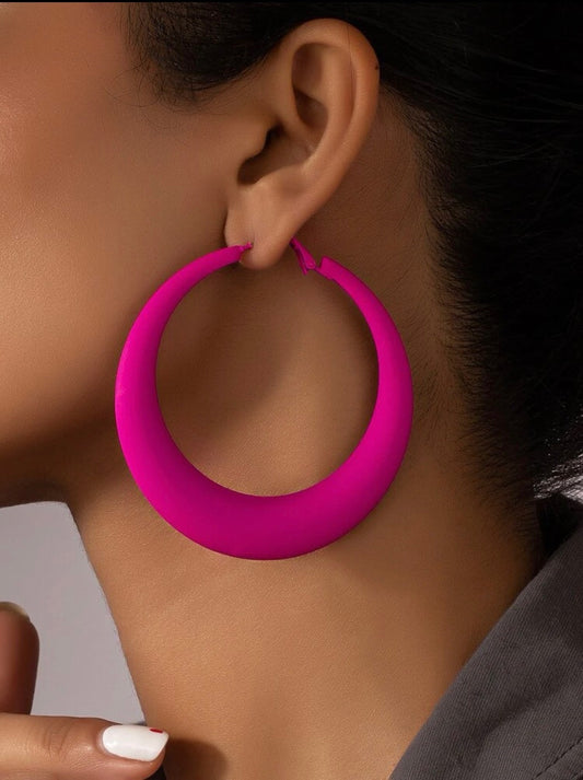 Pink Crescent Earrings