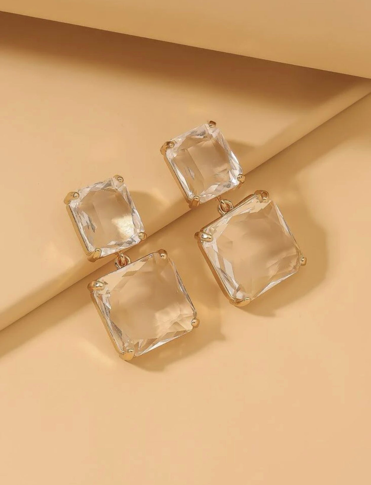 Krystal Clear Square Earrings